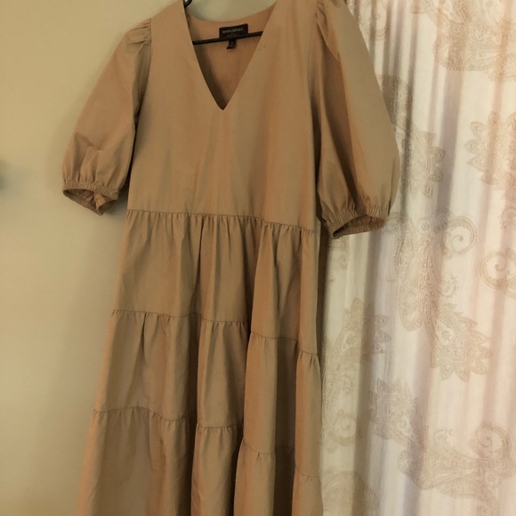 Puff Sleeve Organic Cotton Tiered Dress 